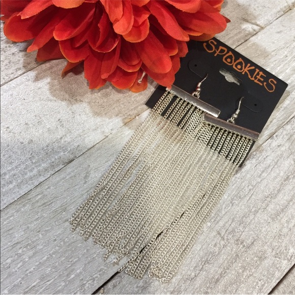 ♦️New Spookies Fashion Unique Metal Tassel  Dangling Earrings - Picture 2 of 2